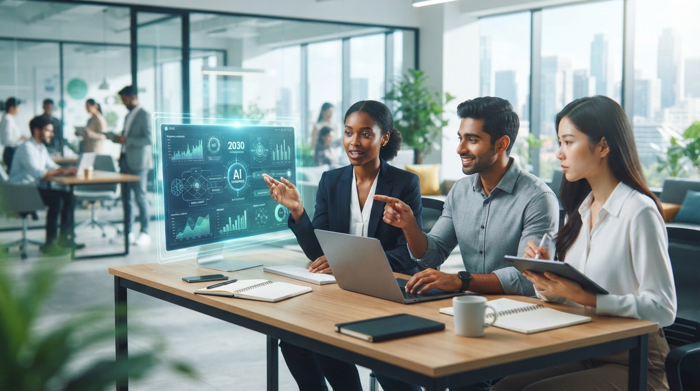 Editorial illustration for Three Ways AI Will Reshape Your White-Collar Workforce by 2030—and What to Do About Each
